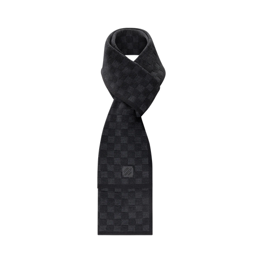 Écharpe Louis-Vuitton Quadrillage Noir